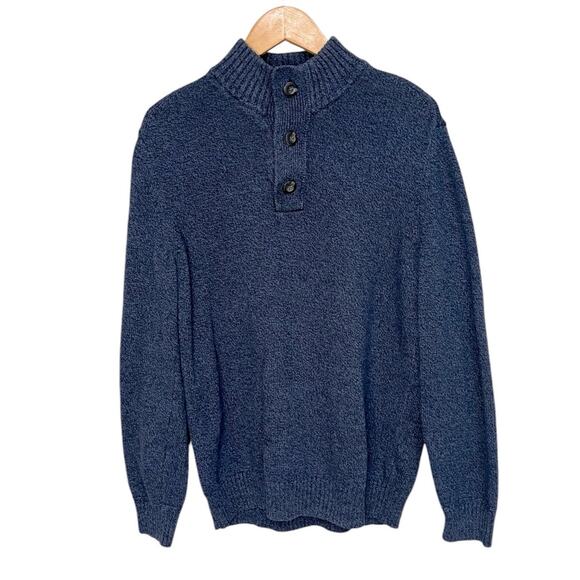 AMERICAN EAGLE Seriously Soft Pullover Cable Knit Blue Sweater Mens Size Larg - Picture 1 of 8